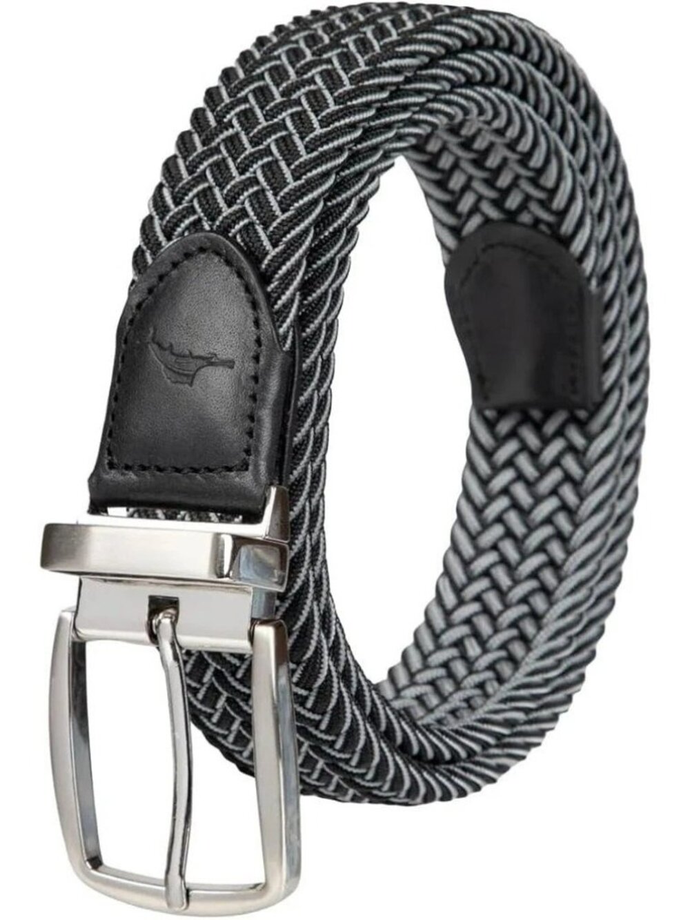 NWT Tommy Bahama Men's L/XL Black/Gray Reversible Belt Comfort Stretch
